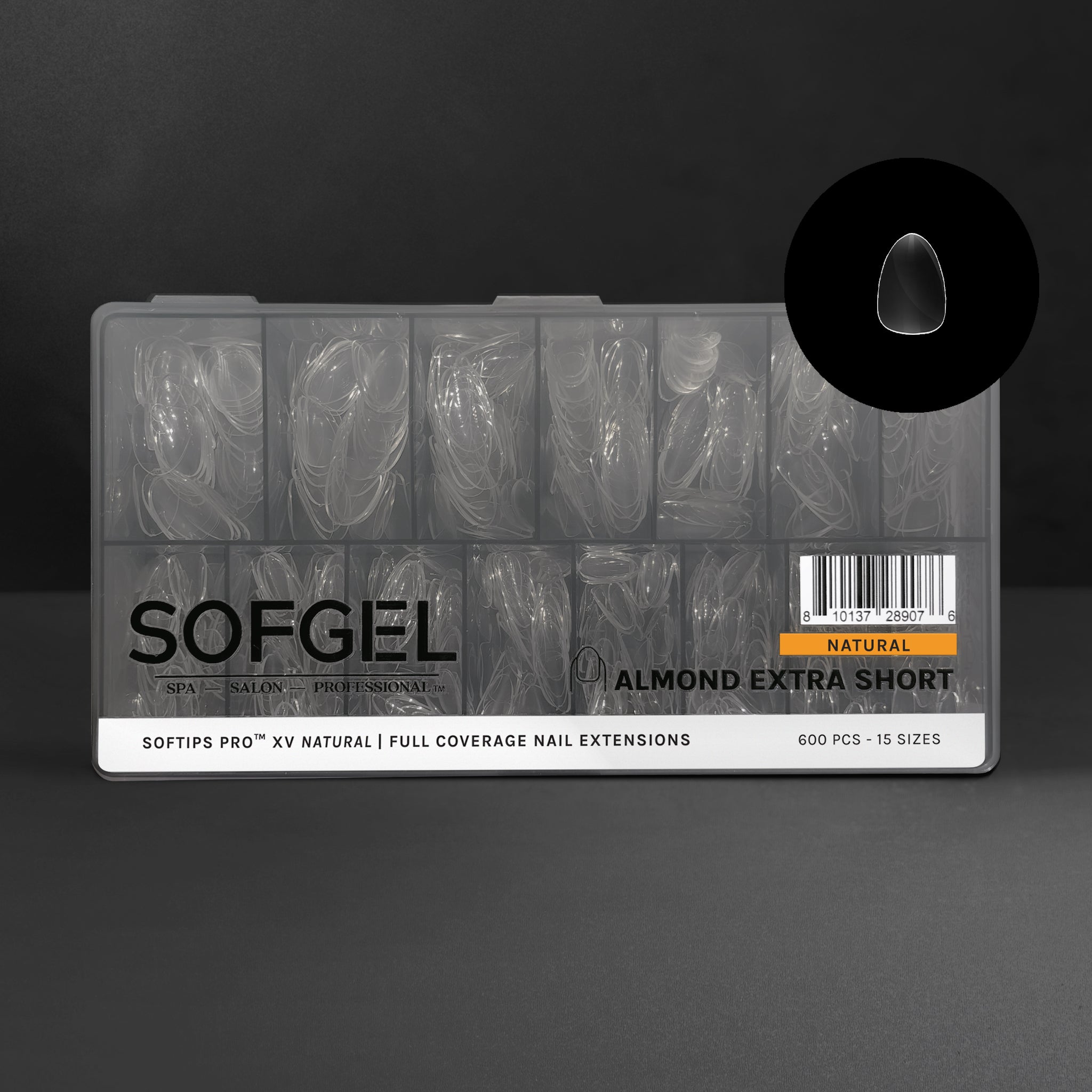 SOFTIPS PRO™ XV NATURAL - ALMOND EXTRA SHORT – SOFGEL