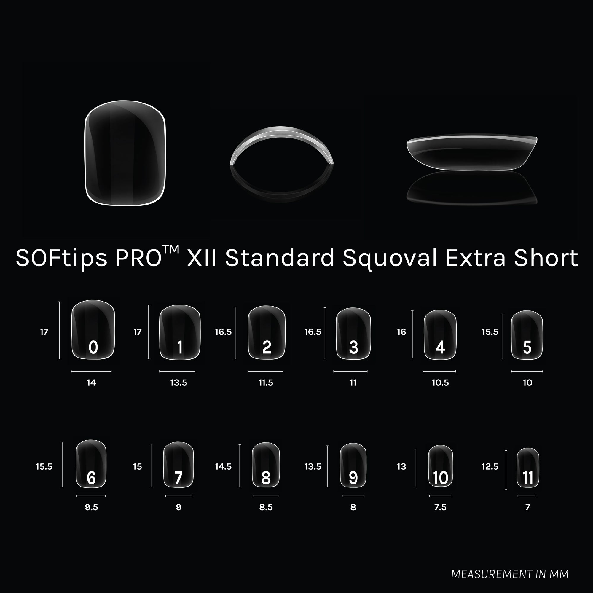 SOFTIPS PRO™ XII - Standard Squoval Extra Short