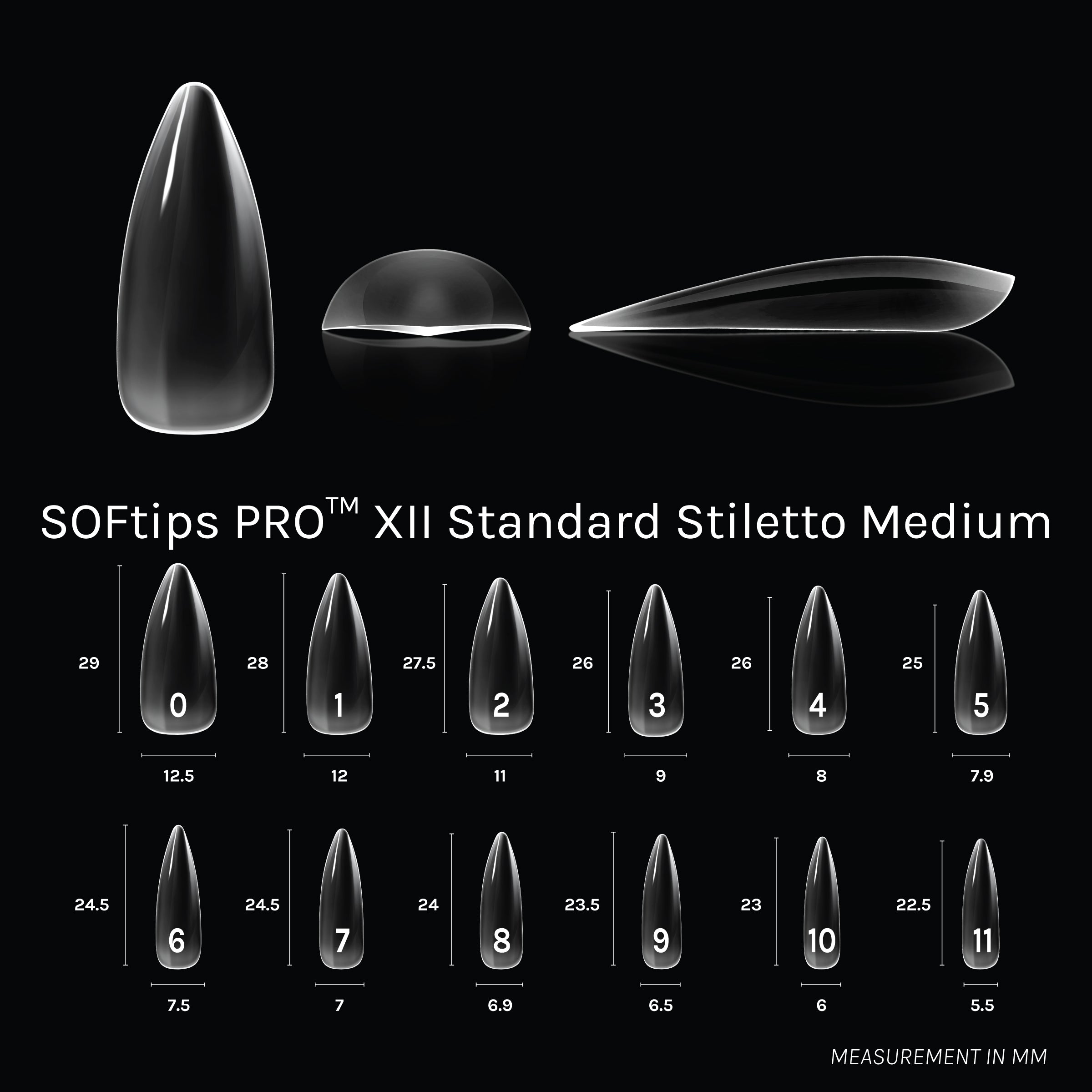 SOFtips™ Full Cover Nail Tips - Standard Stiletto Medium
