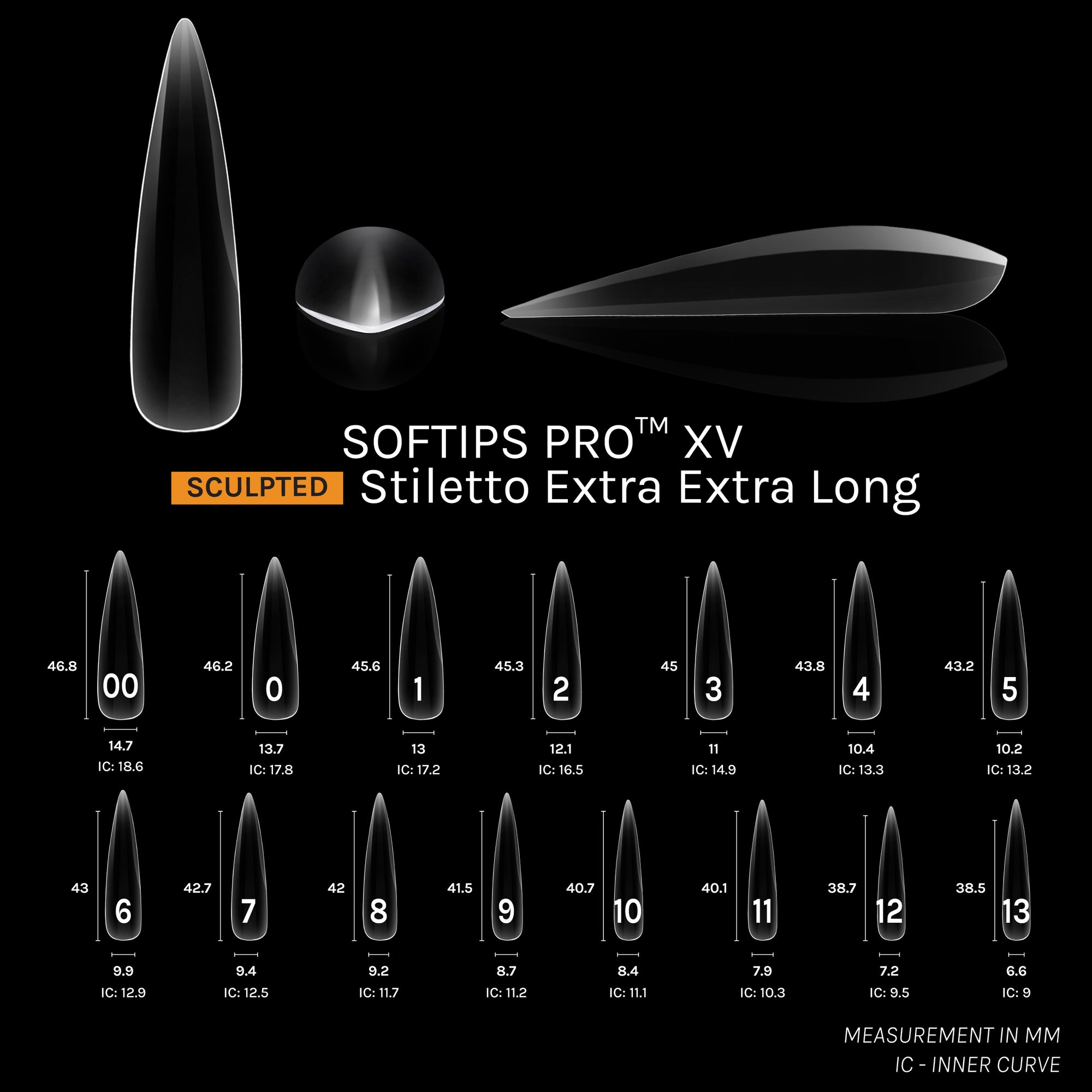 SOFTIPS PRO™ XV SCULPTED - STILETTO EXTRA EXTRA LONG