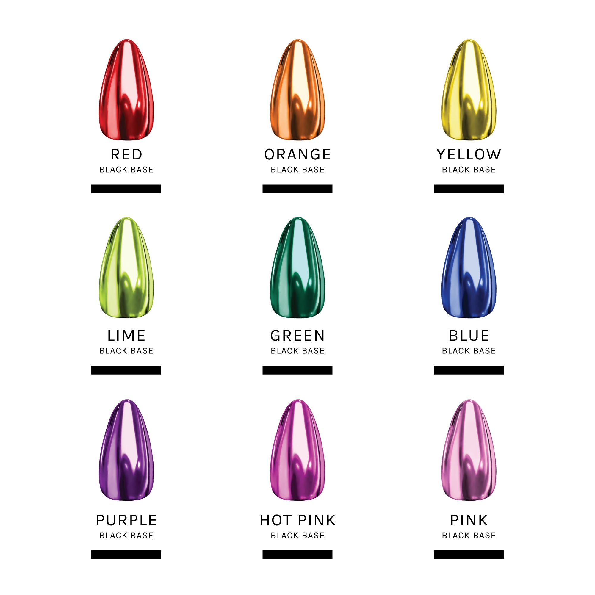 Chrome Colors Set Of 9 SOFGEL Chrome Colors Set Of 9 SOFGEL